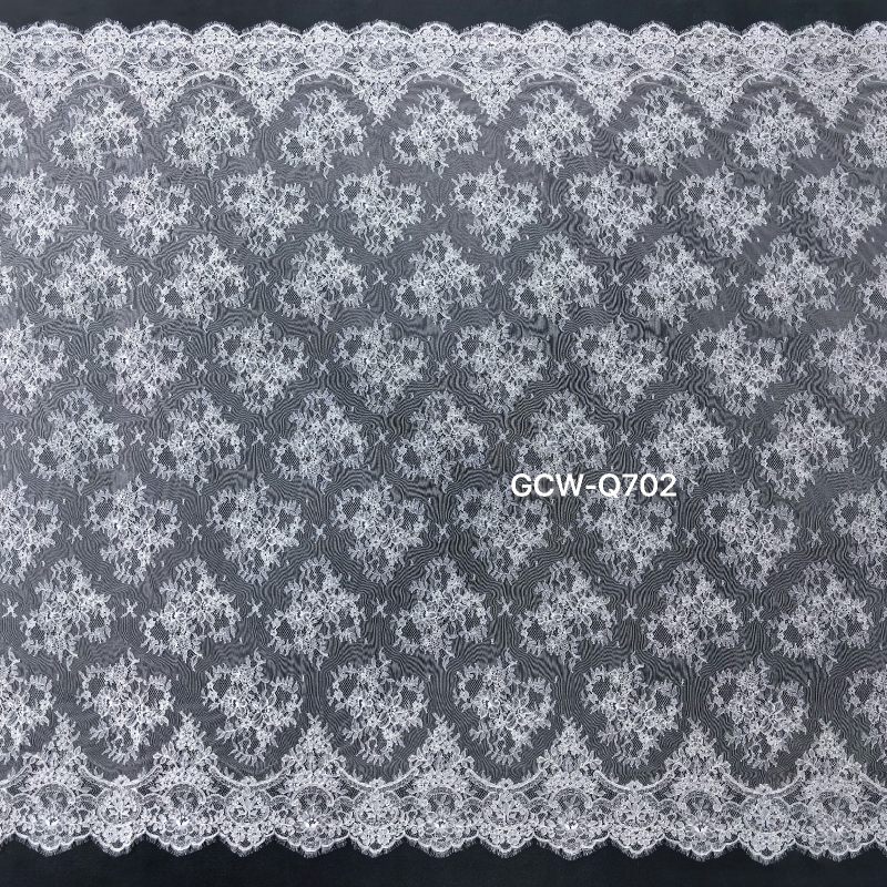 GCW-Q702 | Classic Floral Eyelash Cord Lace | 3D Embossed Bridal Fabric & Trim (2 Sizes)