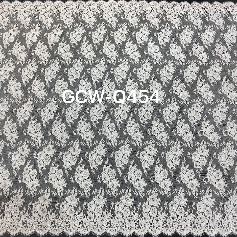 GCW-Q454 | Dense All-Over Floral Cord Lace | 3D Embossed Eyelash Bridal Fabric