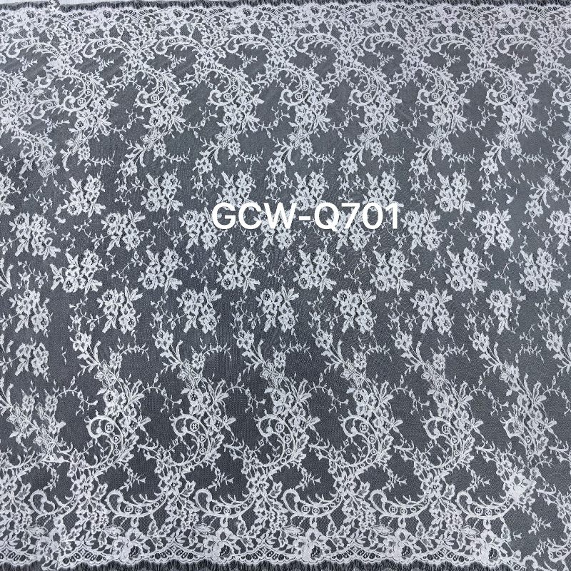 GCW-Q701 | Vintage Scrollwork Floral Cord Lace | 3D Embossed Eyelash Bridal Fabric