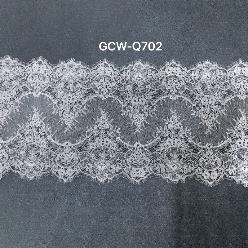 GCW-Q702 | Classic Floral Medallion Cord Lace | 3D Embossed Bridal Fabric & Trim Set