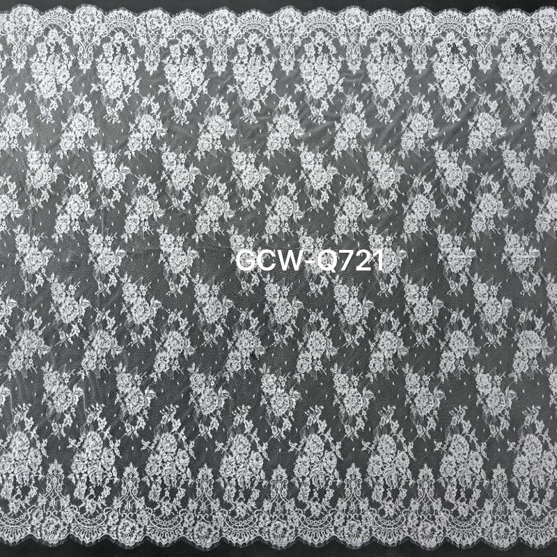 GCW-Q721 | Classic Floral Spray Cord Lace | 3D Embossed Eyelash Bridal Fabric