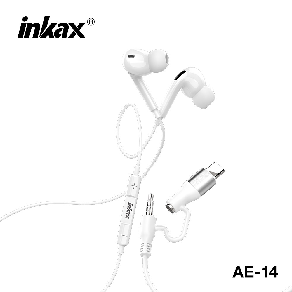 AE-14-TYPE C 1.2M 2 Plug in-ear wired headphones - inkax technology  (shenzhen) co., ltd.