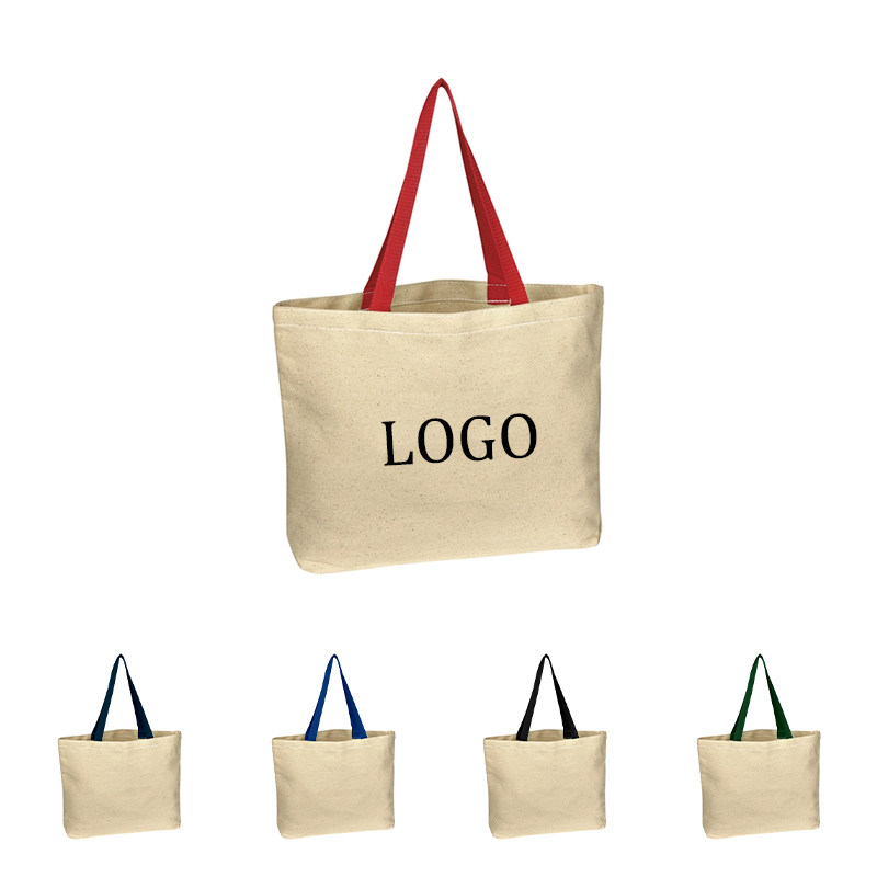 Natural Cotton Canvas Shopping Tote Bag