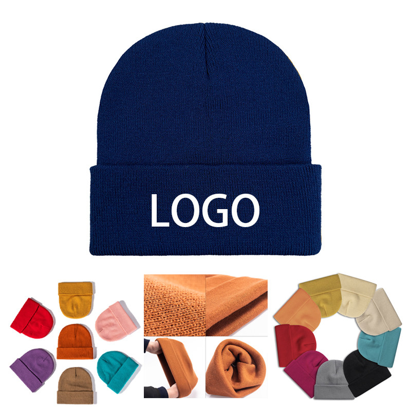 Soft Acrylic Knit Beanie with Cuff