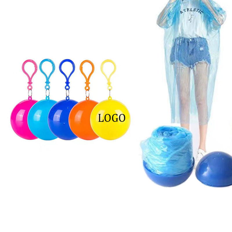 Travel Rain Poncho Ball Keychain