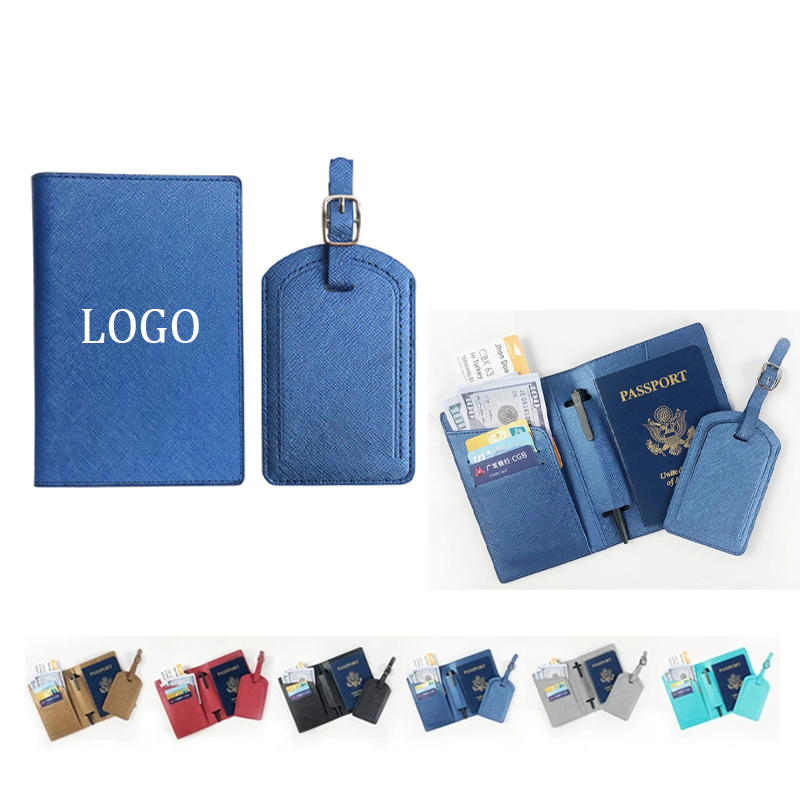 PU Leather Travel Passport & Card Holder Set
