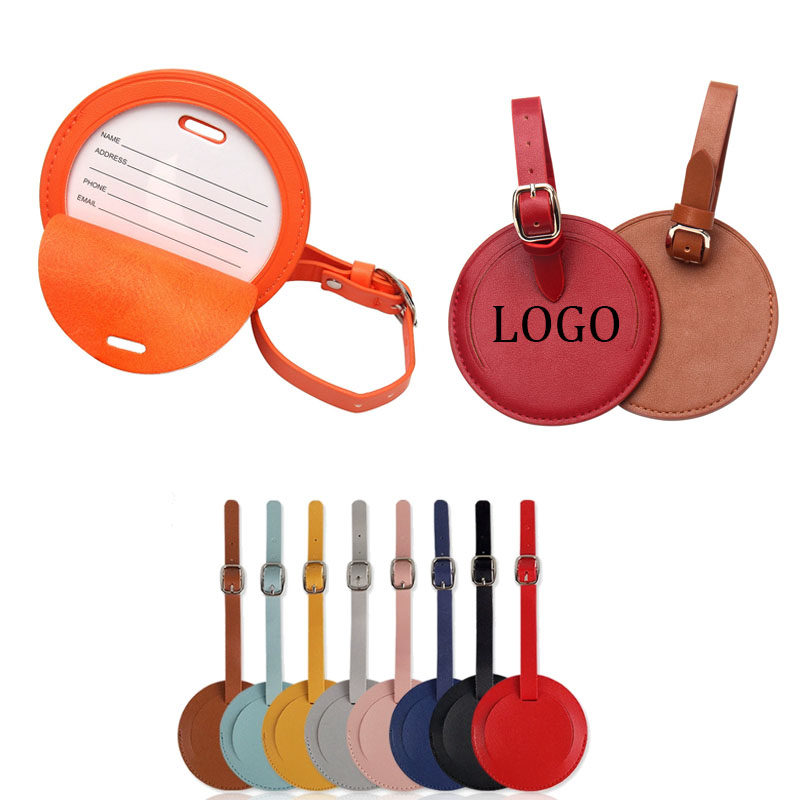 Luxury Round PU Luggage Tag