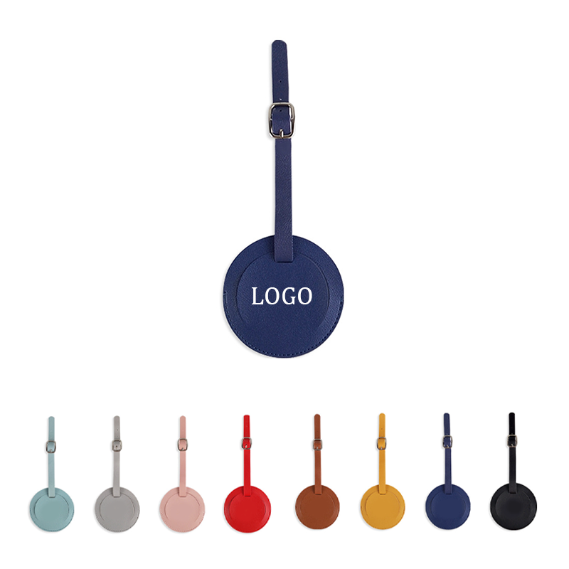 Round Leather Luggage Tag