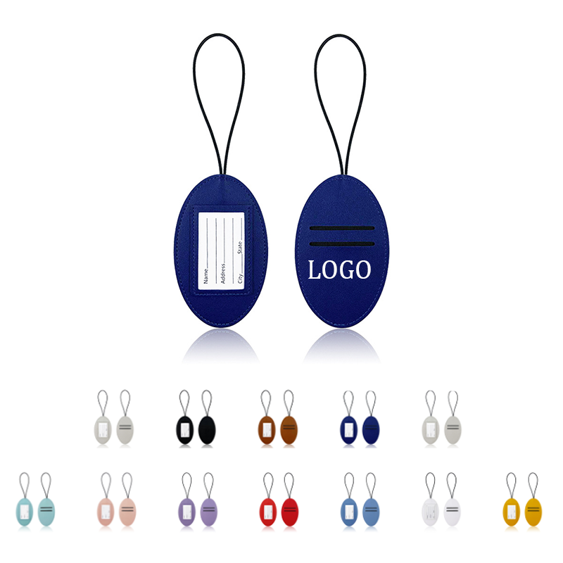 Premium PU Leather Oval Luggage Tag