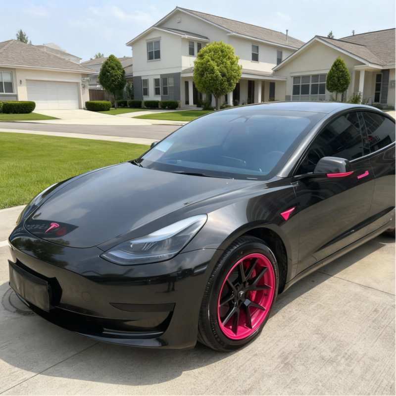Ultra Bright Metallic Black TPU Paint Protection Film