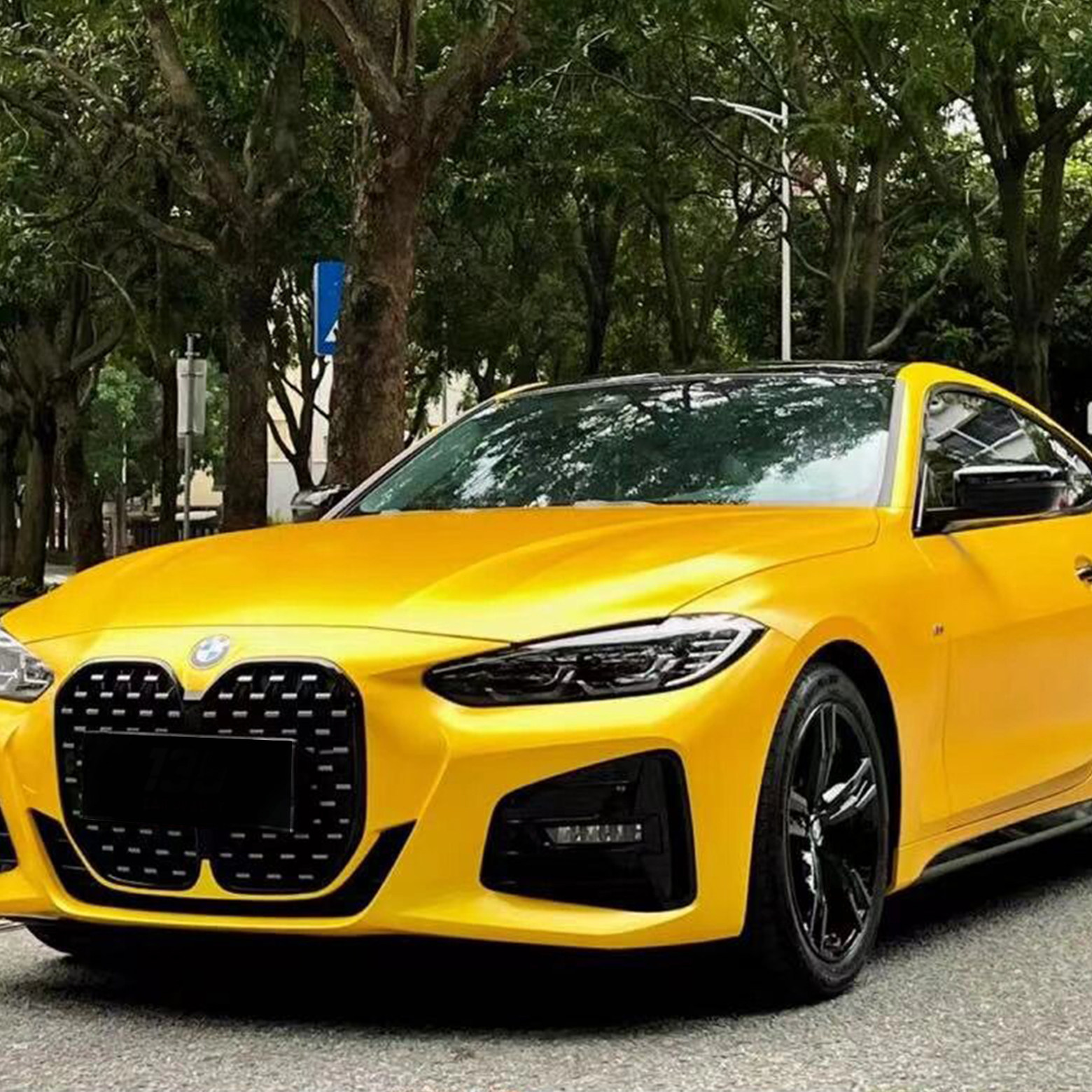 Electro-Light Metallic Yellow PET Car Wrap