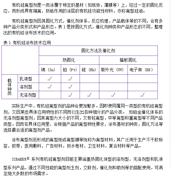 有机硅离型剂