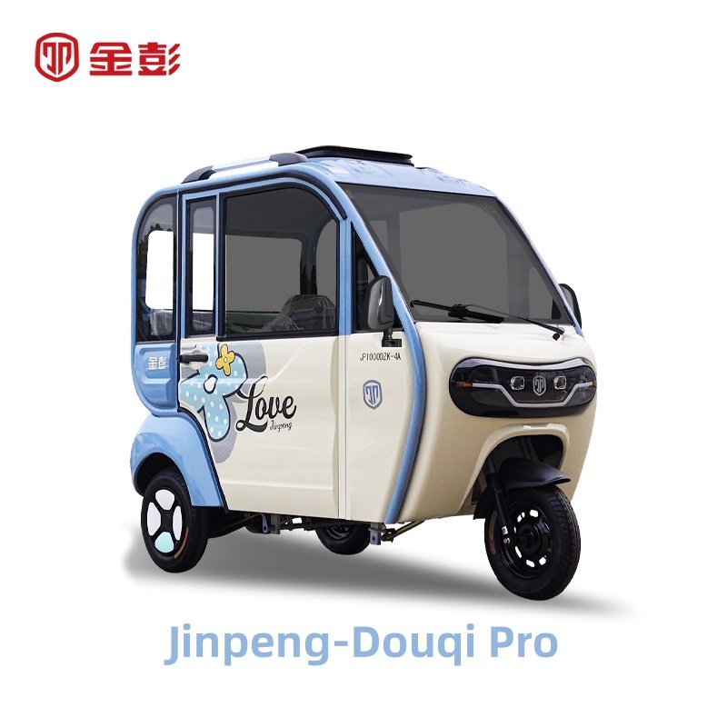 Closed electric passenger tricycle 650-1000W 60V52A with gear shifter (Jinpeng-Douqi Pro)