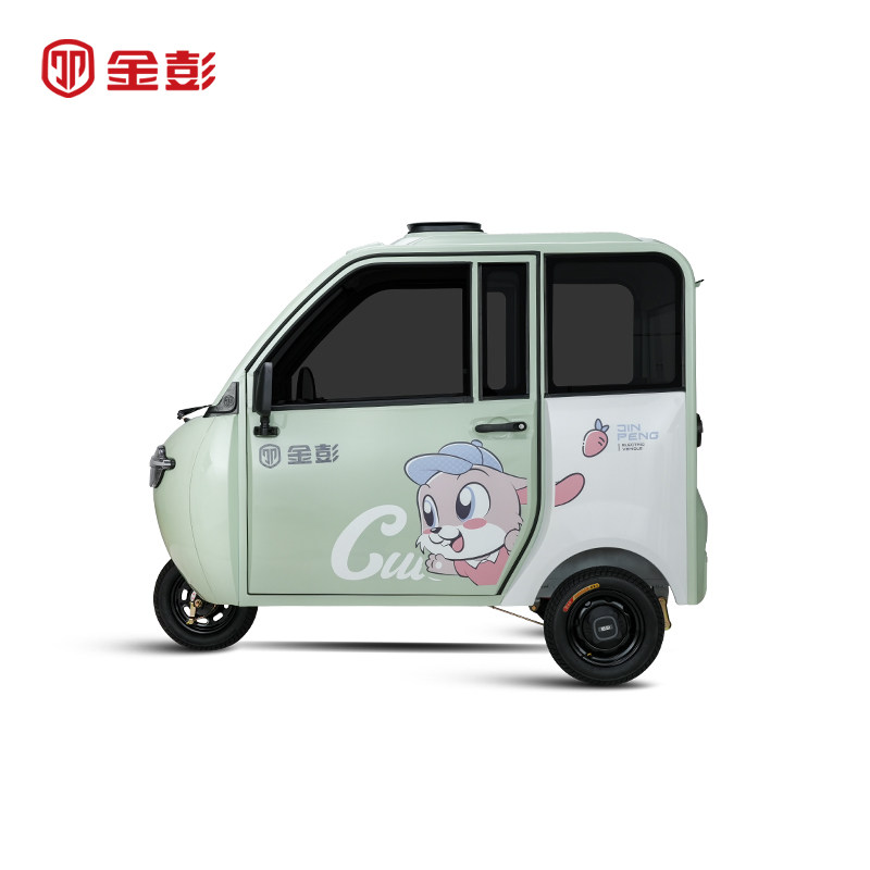 Closed electric passenger tricycle 650-1000W 60V52A with gear shifter (Jinpeng -QQ)