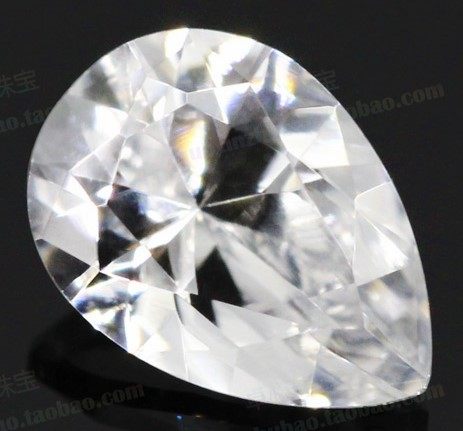 White corundum pear shaped