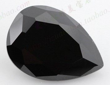 Black pointed pear shaped crystal