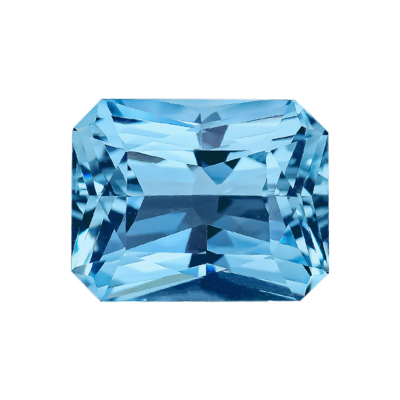 Natural sea blue treasure rectangular chamfer