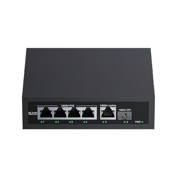 Gigabit 4-port PoE + 1 gigabit network port + 1 SFP optical port
