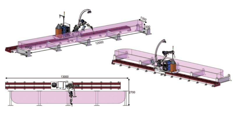Seven-axis ground rall intelligent welding robot workstation-PY7D