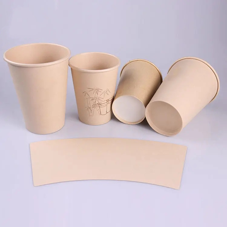 Bamboo paper cup fans