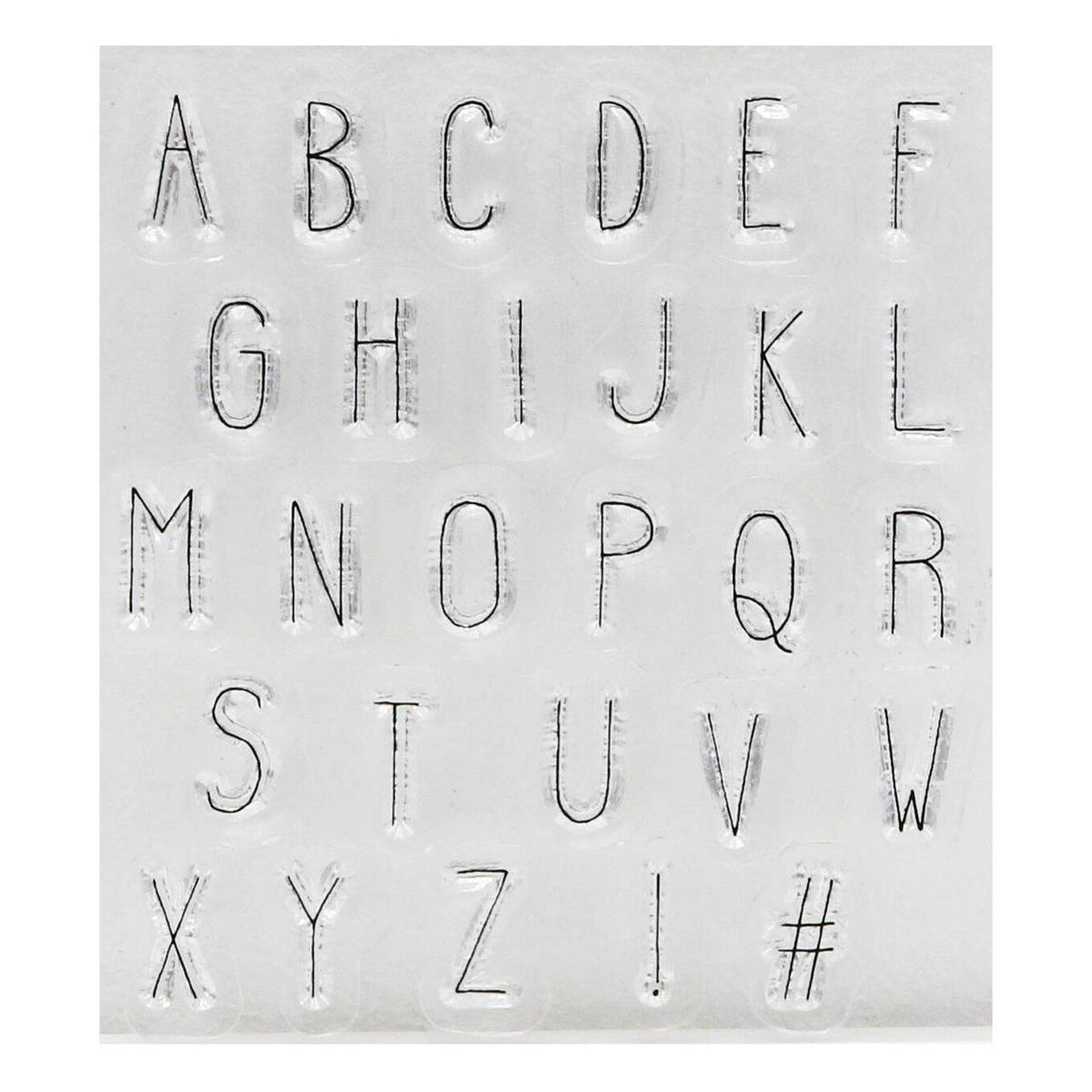 Hand Block Font Alphabet Stamps 28 Pack