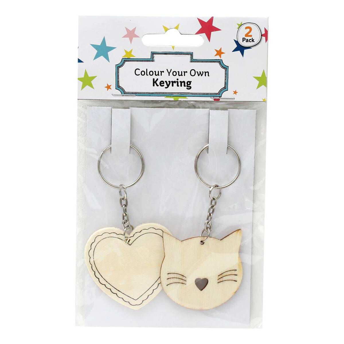 Colour Your Own Wooden Keyrings