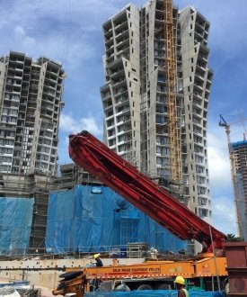 2016-06 SANY long boom pump casting for condo project at Prince Charles Crescent Singapore