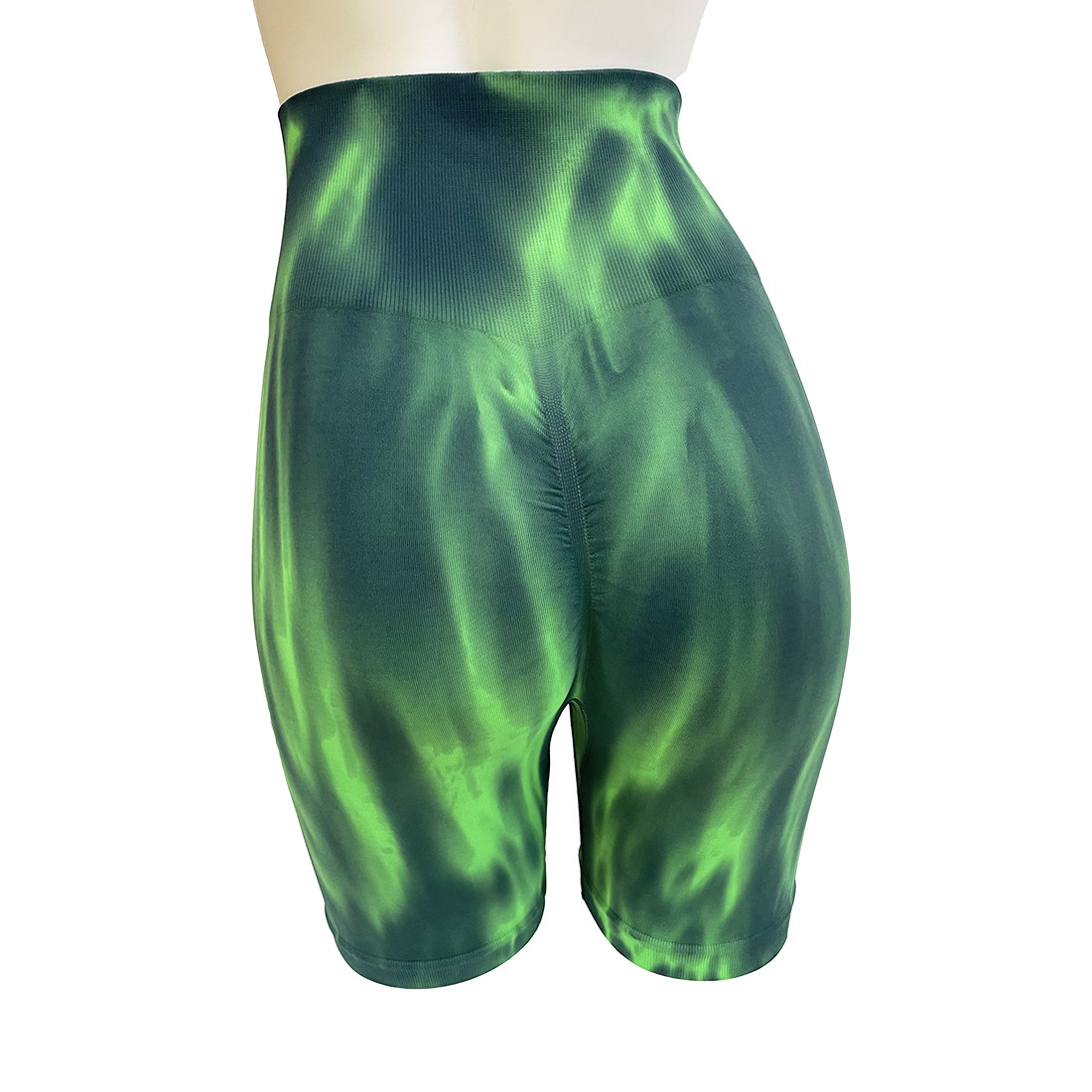 欧美极光瑜伽短裤绿色
