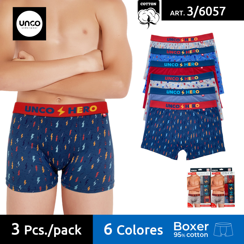 UNCO KIDS cotton briefs boy 2 to 16 years old underwear Boxer KIDS 6 Pack