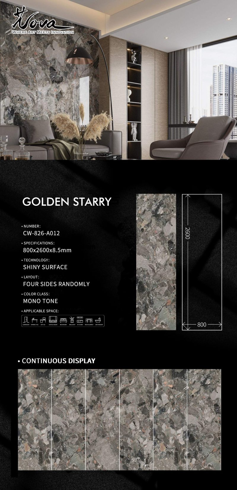 CW-826-A12金色星空GOLDEN STARRY