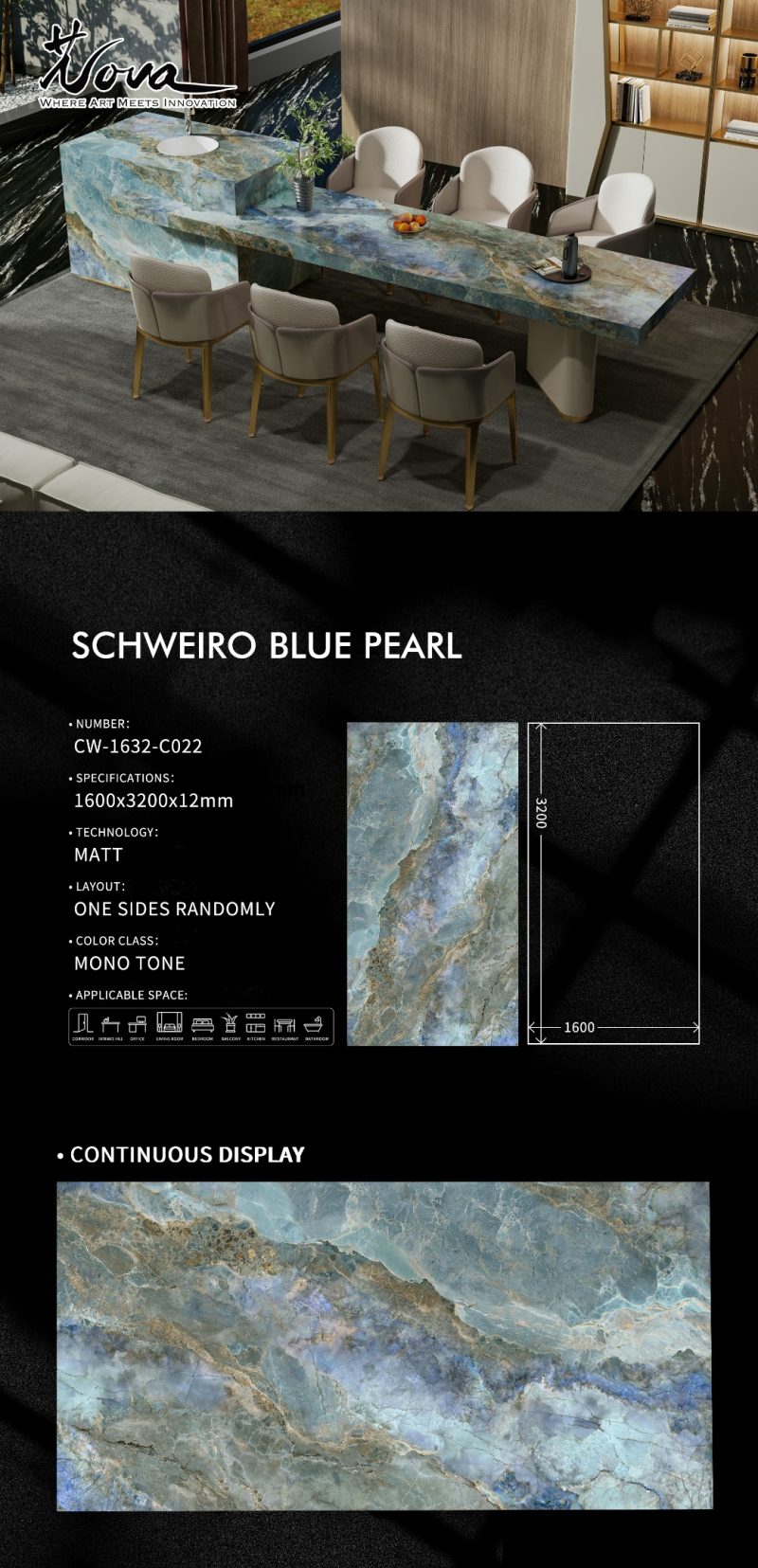 CW-1632-C022施洛华蓝翡SCHWEIRO BLUE PEARL
