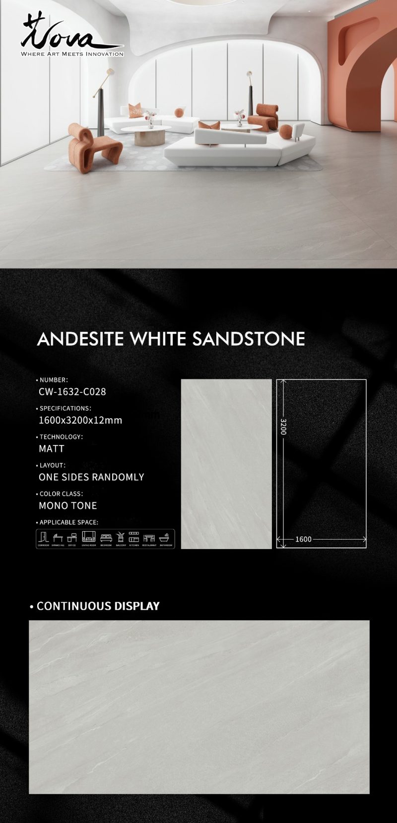 CW-1632-C028安第斯砂岩米白ANDESITE WHITE SANDSTONE