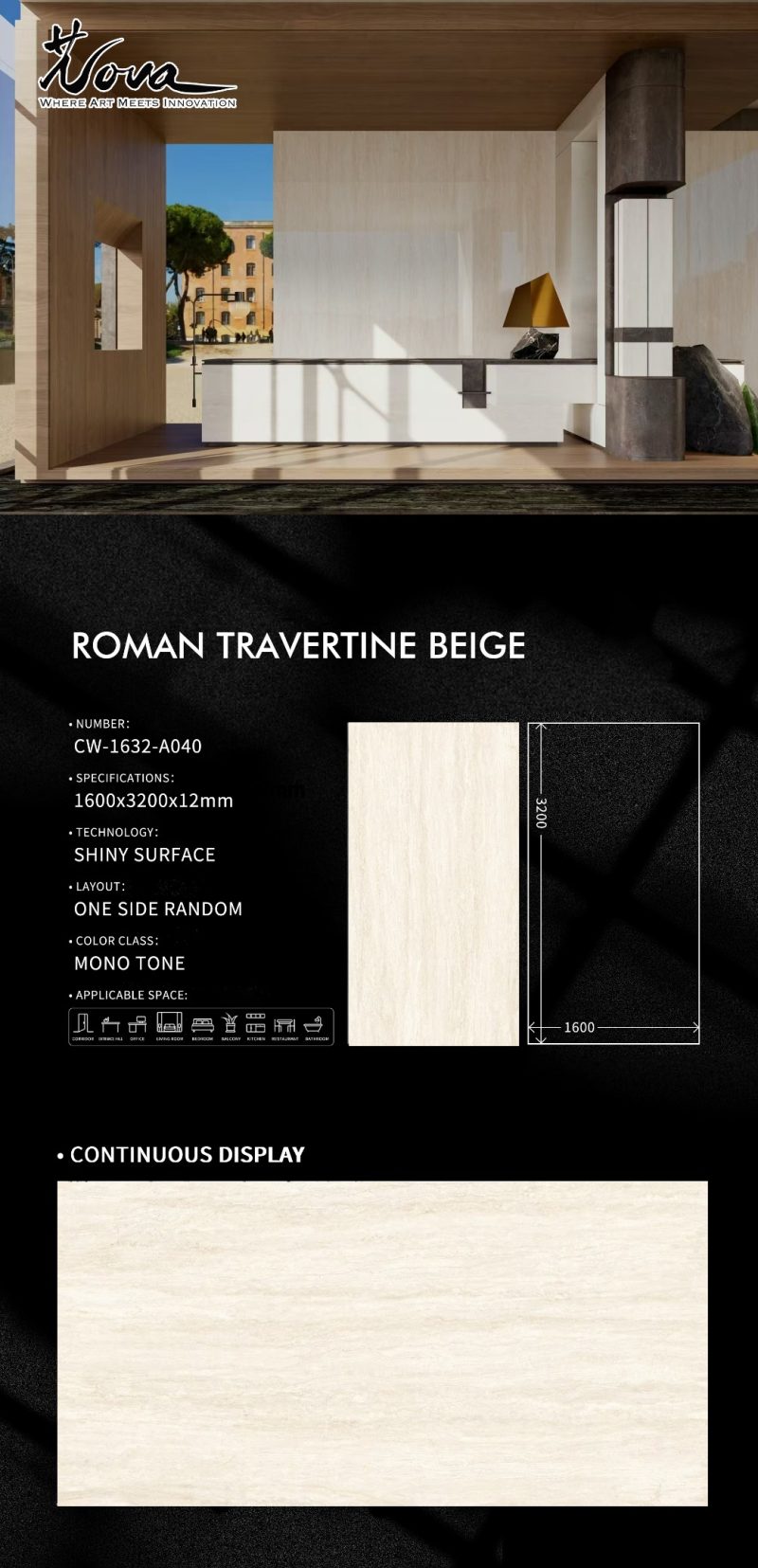 CW-1632-A040新罗马洞石ROMAN TRAVERTINE BEIGE