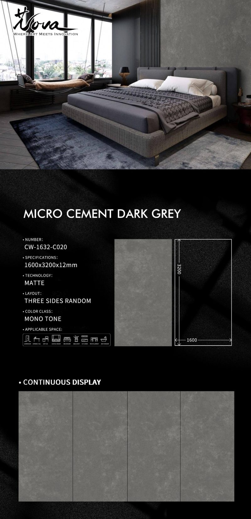 CW-1632-C020微水泥深灰MICRO CEMENT DARK GREY