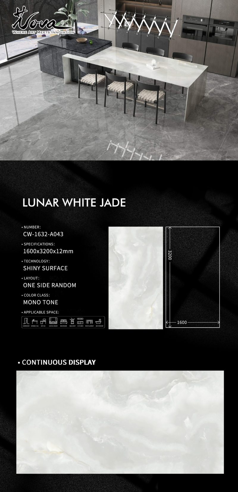 CW-1632-A043绿松石白玉LUNAR WHITE JADE